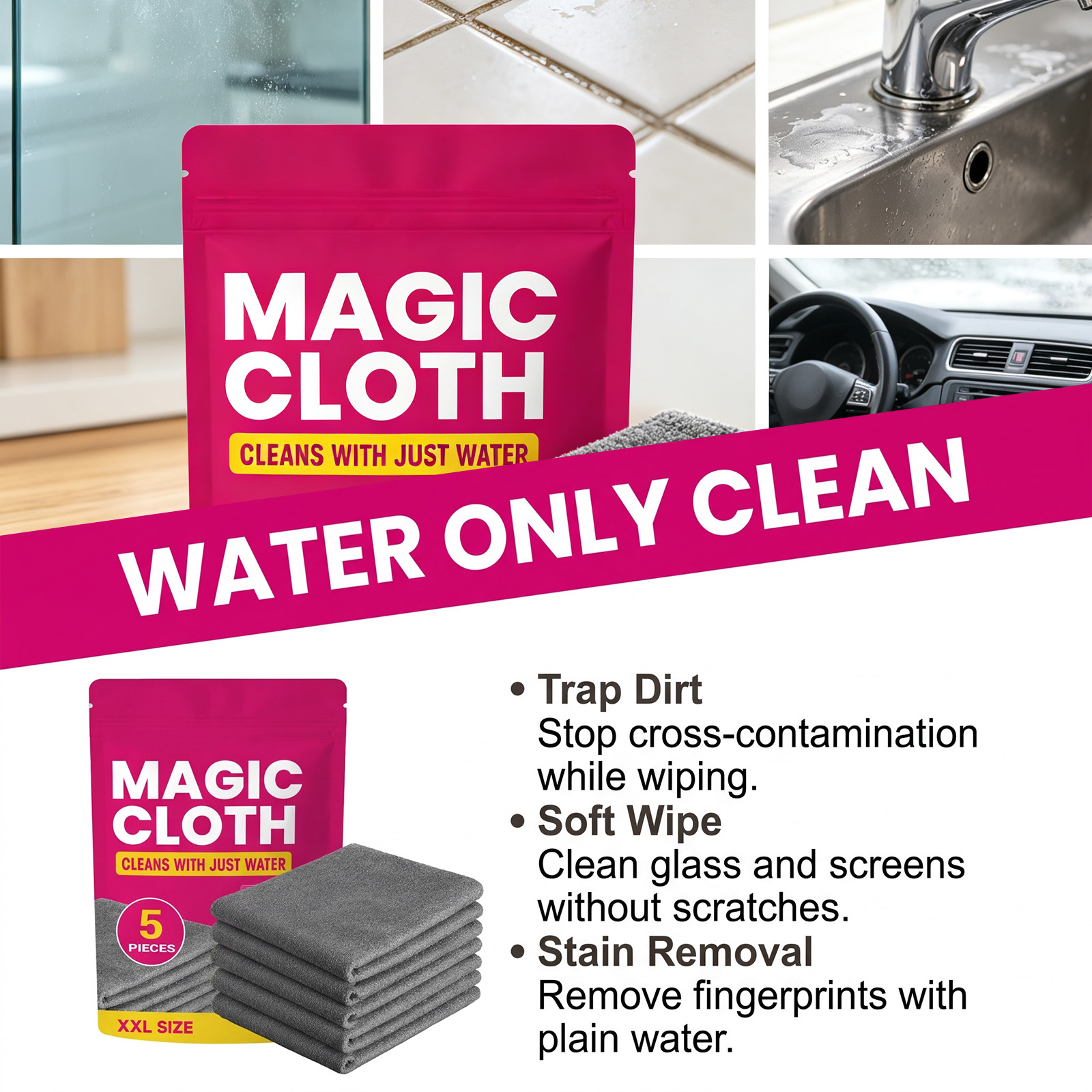 Chiffons de nettoyage magiques - Glass Cleaner Streak avis et prix